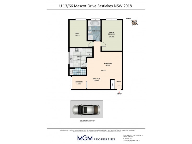 13/66 Mascot Drive, Eastlakes NSW 2018 Floorplan
