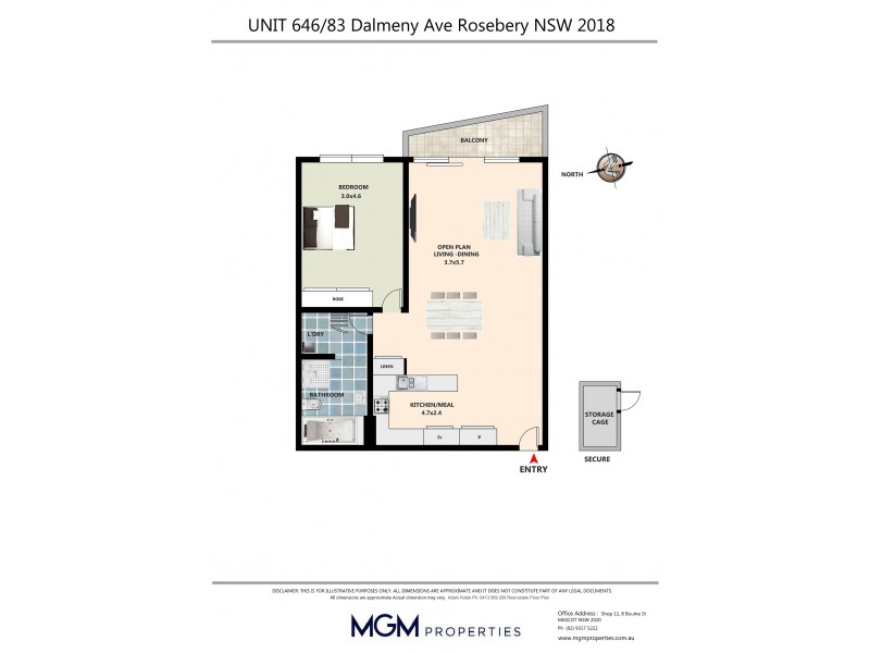 646/83-93 Dalmeny Avenue, Rosebery NSW 2018 Floorplan