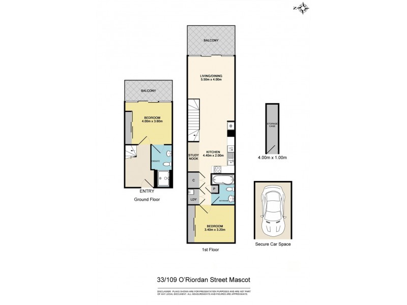 33/109 O’Riordan Street, Mascot NSW 2020 Floorplan