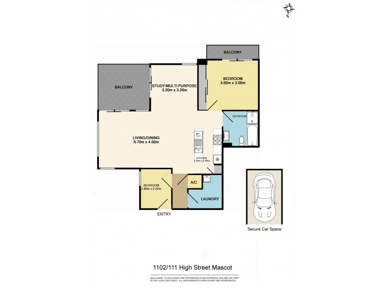1102/111 High Street, Mascot NSW 2020 Floorplan
