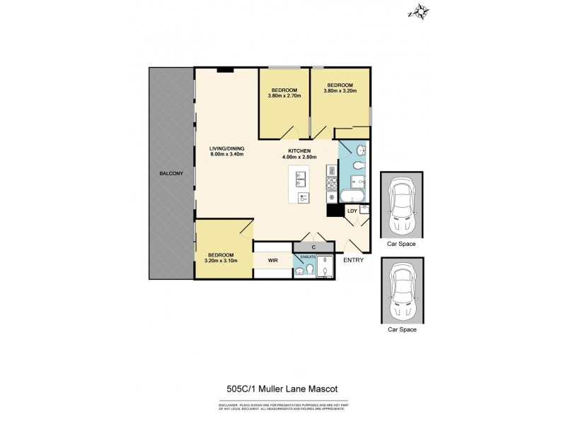 505/1 Muller Lane, Mascot NSW 2020 Floorplan