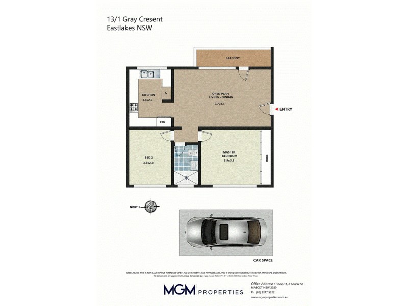 13/1 Gray Crescent, Eastlakes NSW 2018 Floorplan