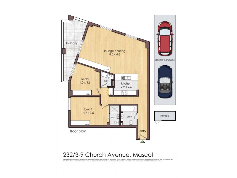 232/3-9 Church Avenue, Mascot NSW 2020 Floorplan