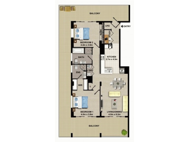 701B, 8 Bourke Street, Mascot NSW 2020 Floorplan