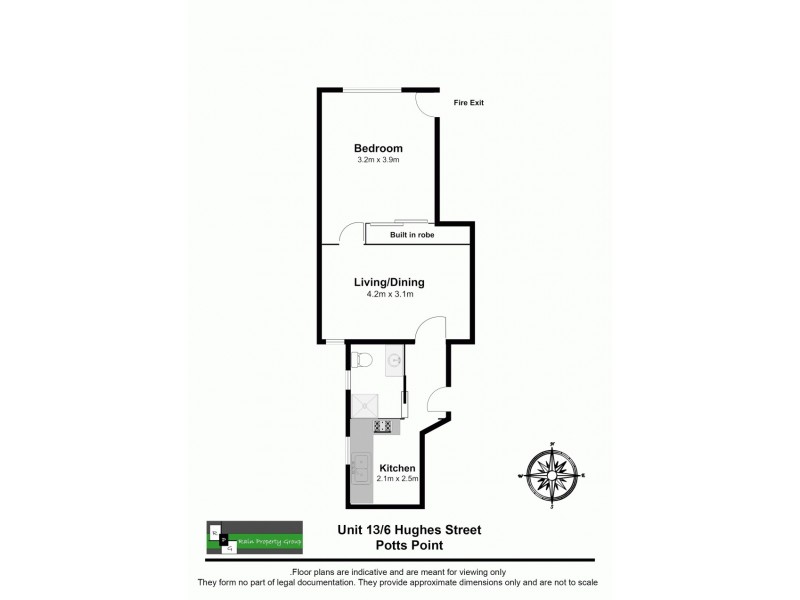 13/6 hughes street, Potts Point NSW 2011 Floorplan