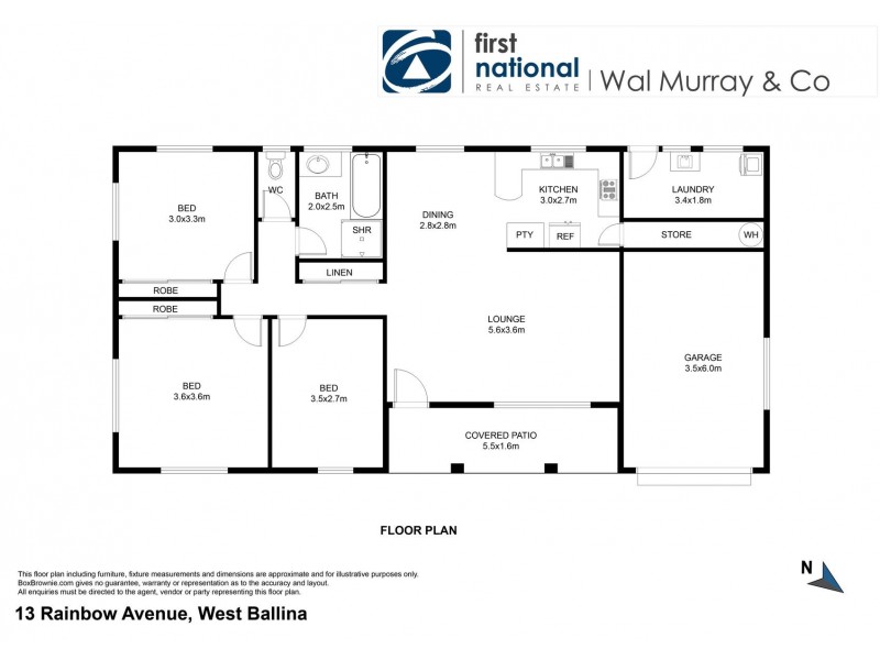 13 Rainbow Avenue, West Ballina NSW 2478 Floorplan