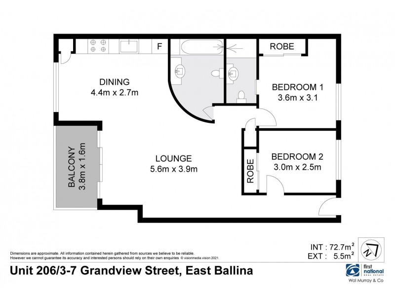 206/3-7 Grandview Street, East Ballina NSW 2478 Floorplan