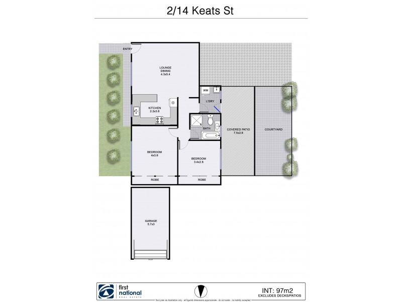 2/14 Keats Street, Byron Bay NSW 2481 Floorplan