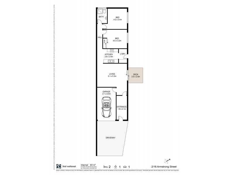 2/16 Armstrong Street, Suffolk Park NSW 2481 Floorplan