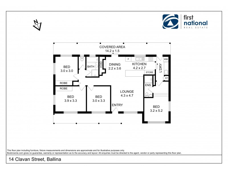 14 Clavan Street, Ballina NSW 2478 Floorplan
