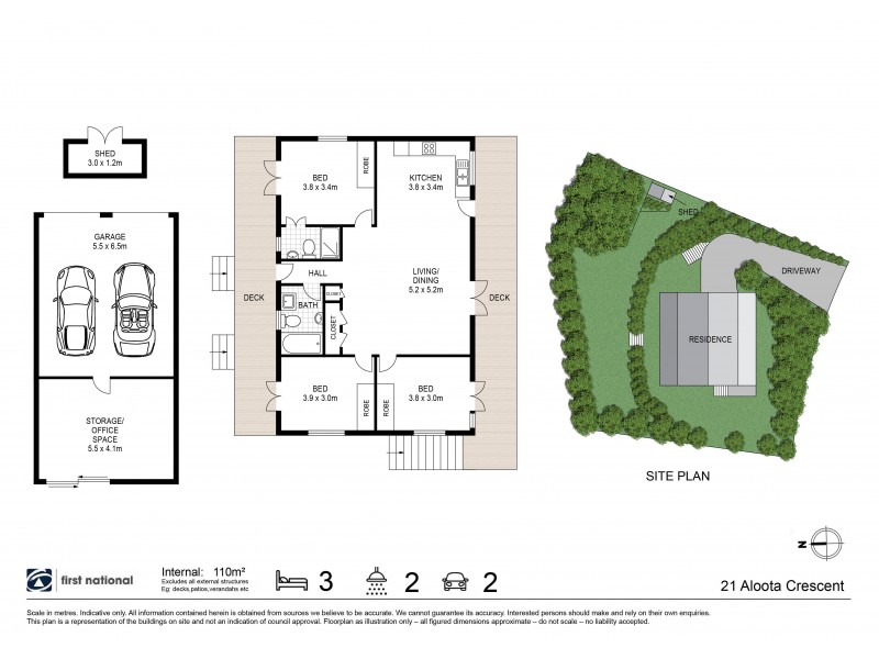 21 Aloota Crescent, Ocean Shores NSW 2483 Floorplan