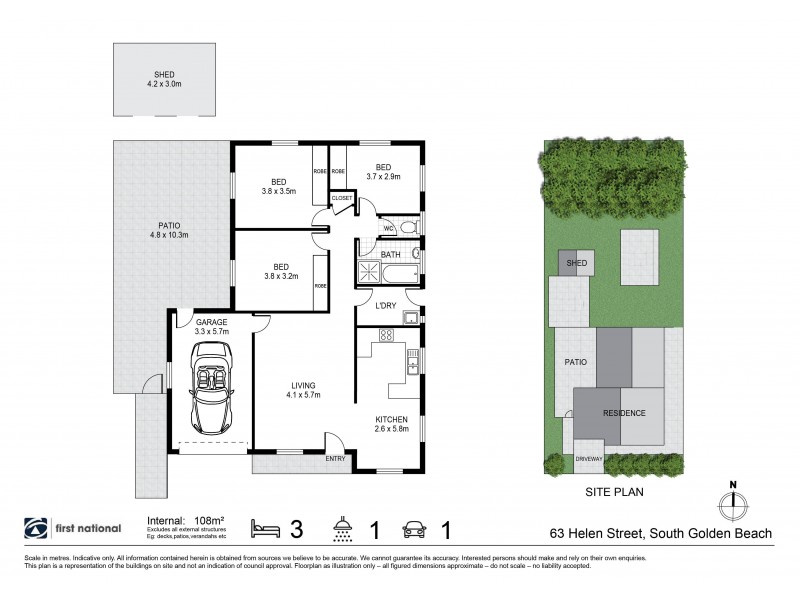 63 Helen Street, South Golden Beach NSW 2483 Floorplan