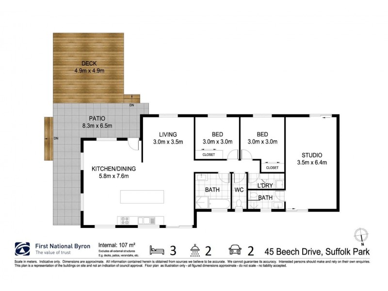45 Beech Drive, Suffolk Park NSW 2481 Floorplan