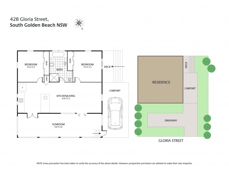 2/42 Gloria Street, South Golden Beach NSW 2483 Floorplan