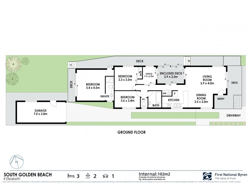 4 Elizabeth Avenue, South Golden Beach NSW 2483 Floorplan