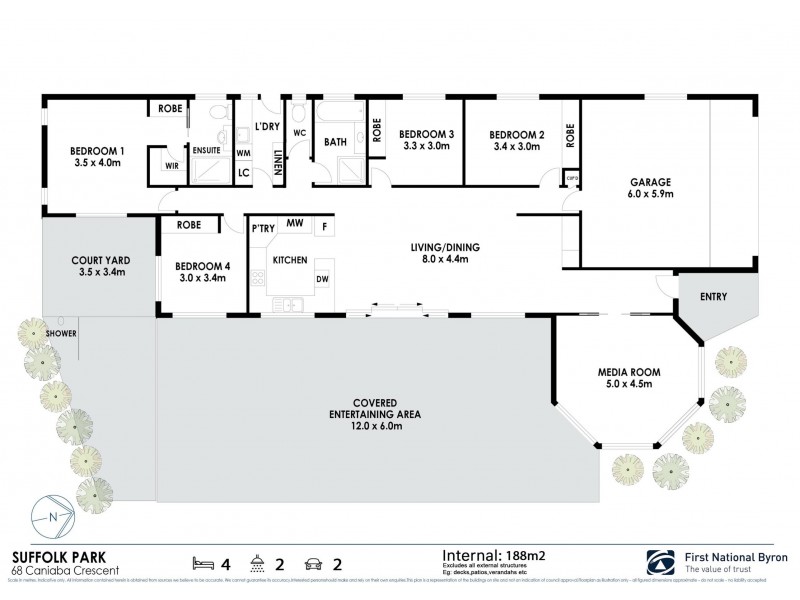 68 Caniaba Crescent, Suffolk Park NSW 2481 Floorplan