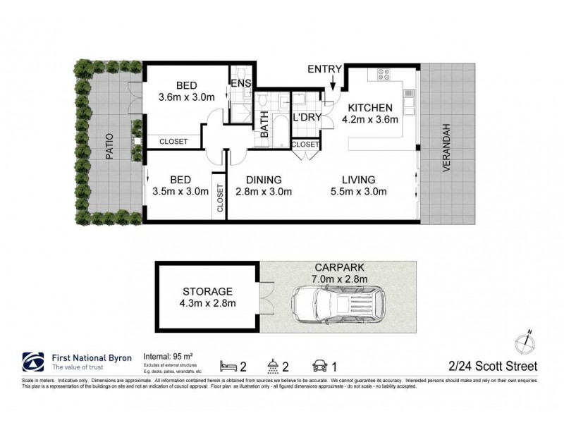 2/24 Scott Street, Byron Bay NSW 2481 Floorplan