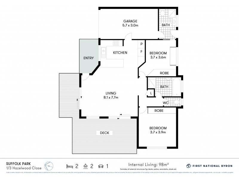1/3 Hazelwood Close, Suffolk Park NSW 2481 Floorplan