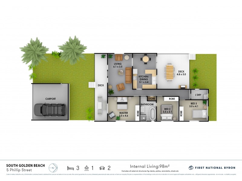 5 Philip Street, South Golden Beach NSW 2483 Floorplan