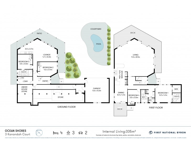 3 Kanandah Court, Ocean Shores NSW 2483 Floorplan