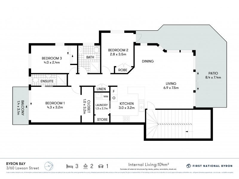 3/60 Lawson Street, Byron Bay NSW 2481 Floorplan