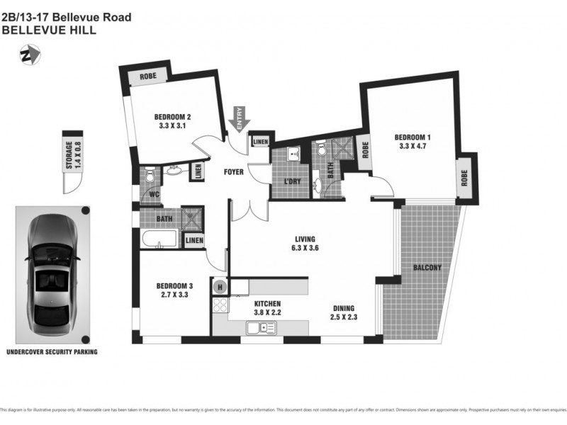 2B/13-17 Bellevue Road, Bellevue Hill NSW 2023 Floorplan