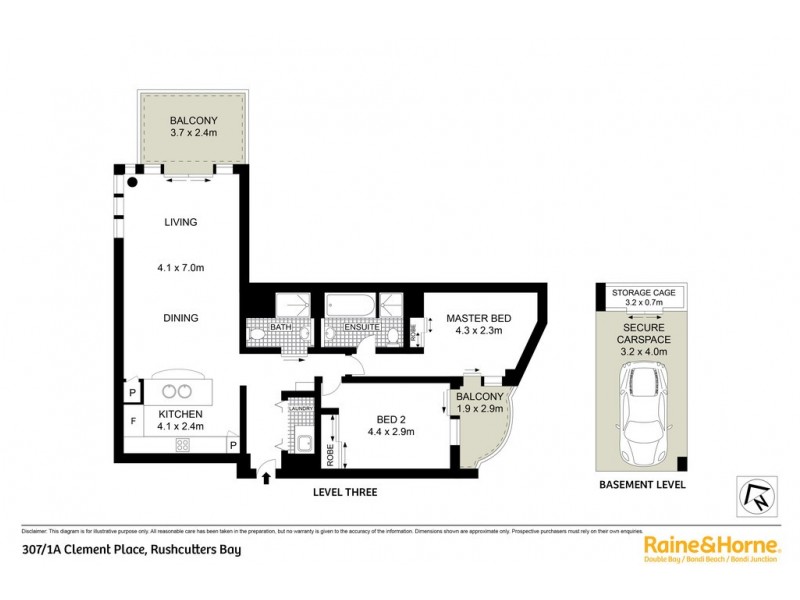 307/1a Clement Place, Rushcutters Bay NSW 2011 Floorplan