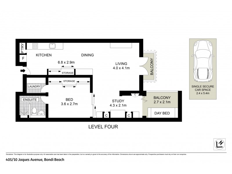 405/10 Jaques Avenue, Bondi Beach NSW 2026 Floorplan