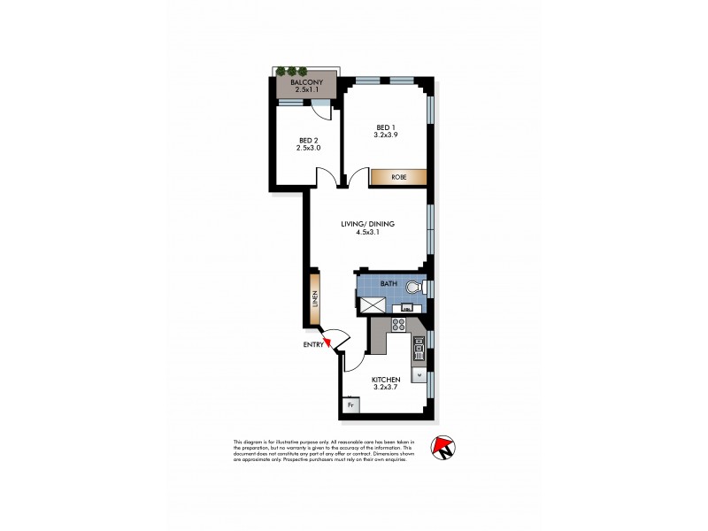 2/52a Sir Thomas Mitchell Road, Bondi Beach NSW 2026 Floorplan