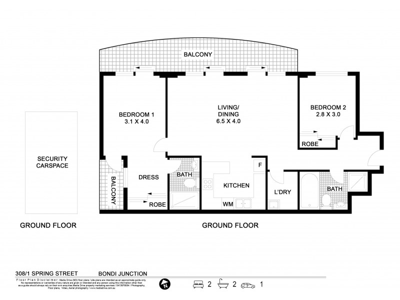 308/1 Spring Street, Bondi Junction NSW 2022 Floorplan