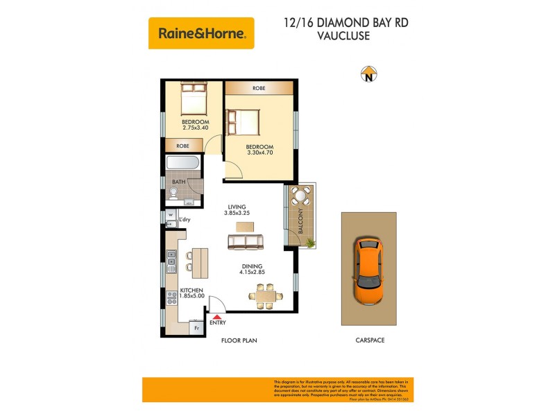 12/16 Diamond Bay Road, Vaucluse NSW 2030 Floorplan