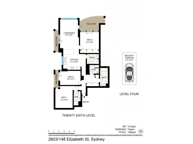 2603/148 Elizabeth Street, Sydney NSW 2000 Floorplan
