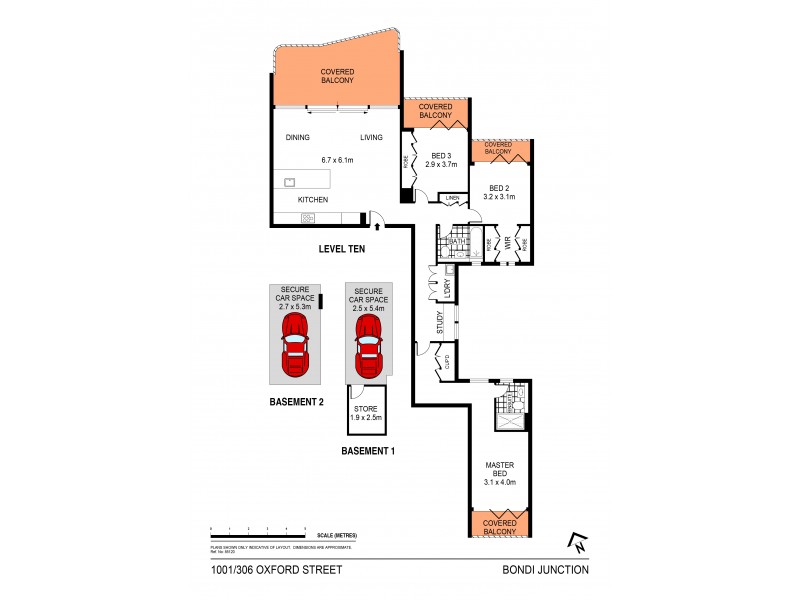 1001/306 Oxford Street, Bondi Junction NSW 2022 Floorplan