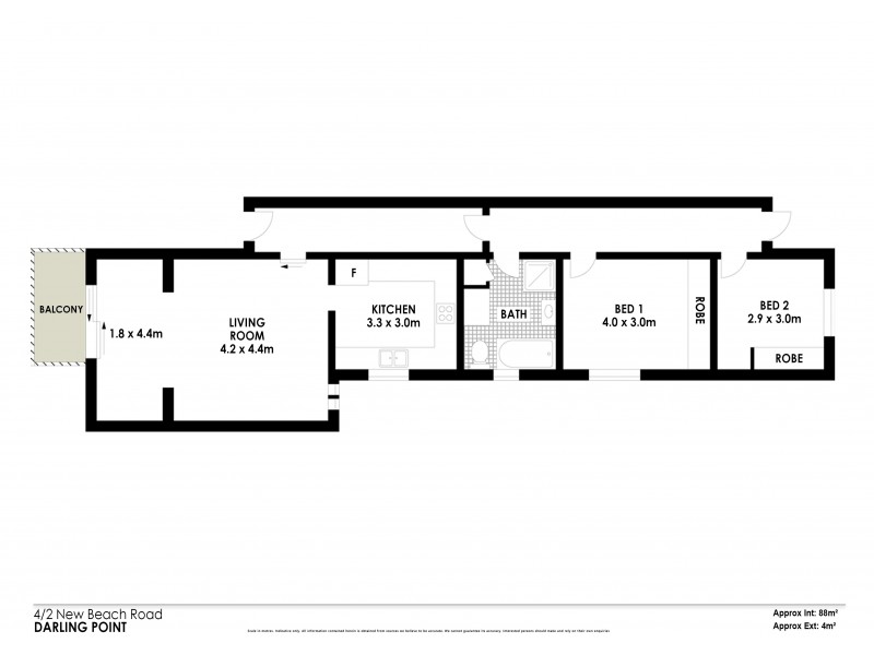 4/2 New Beach Road, Darling Point NSW 2027 Floorplan