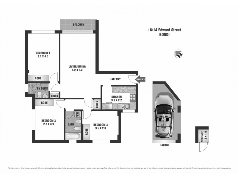 16/14 Edward Street, Bondi NSW 2026 Floorplan