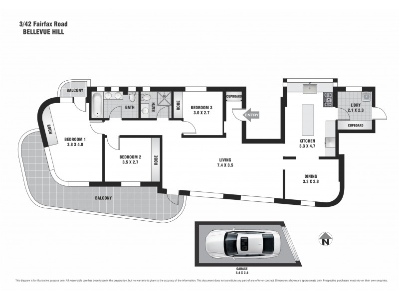 3/42 Fairfax Road, Bellevue Hill NSW 2023 Floorplan