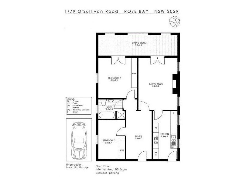 1/79 O’Sullivan Road, Rose Bay NSW 2029 Floorplan