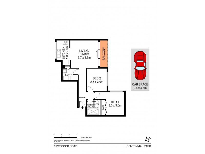 15/77-83 Cook Road, Centennial Park NSW 2021 Floorplan