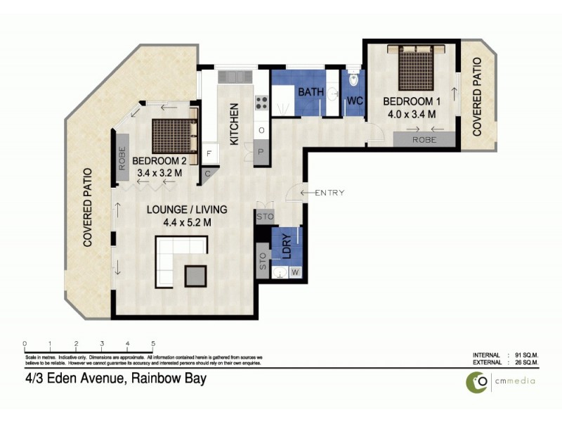 4/3 Eden Avenue, Rainbow Bay QLD 4225 Floorplan