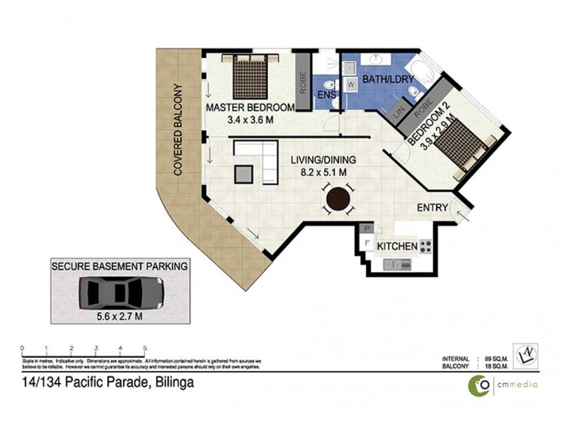 14/134 Pacific Parade, Bilinga QLD 4225 Floorplan