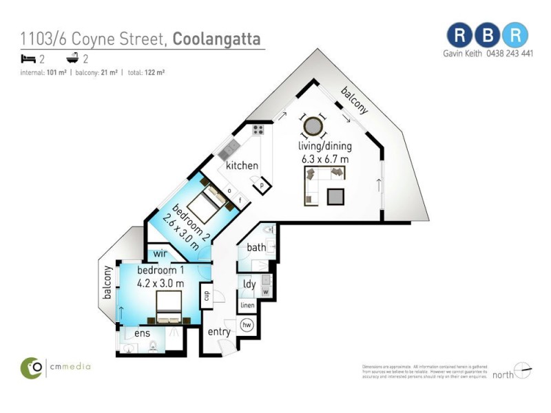 1103/6 Coyne Street, Kirra QLD 4225 Floorplan