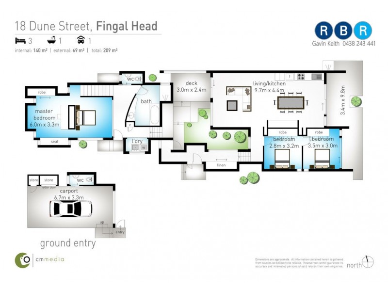 18 Dune Street, Fingal Head NSW 2487 Floorplan
