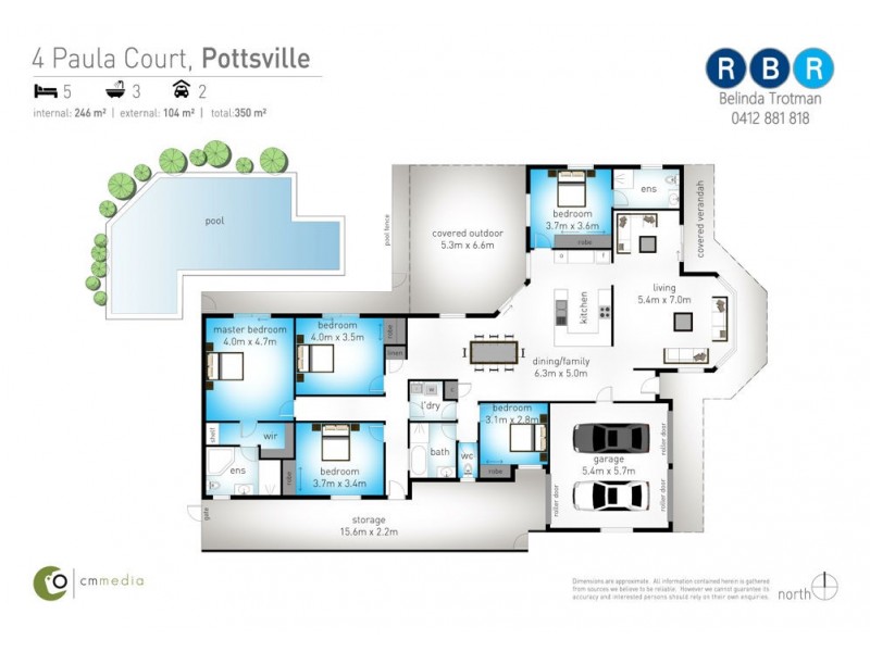 4 Paula Court, Pottsville NSW 2489 Floorplan