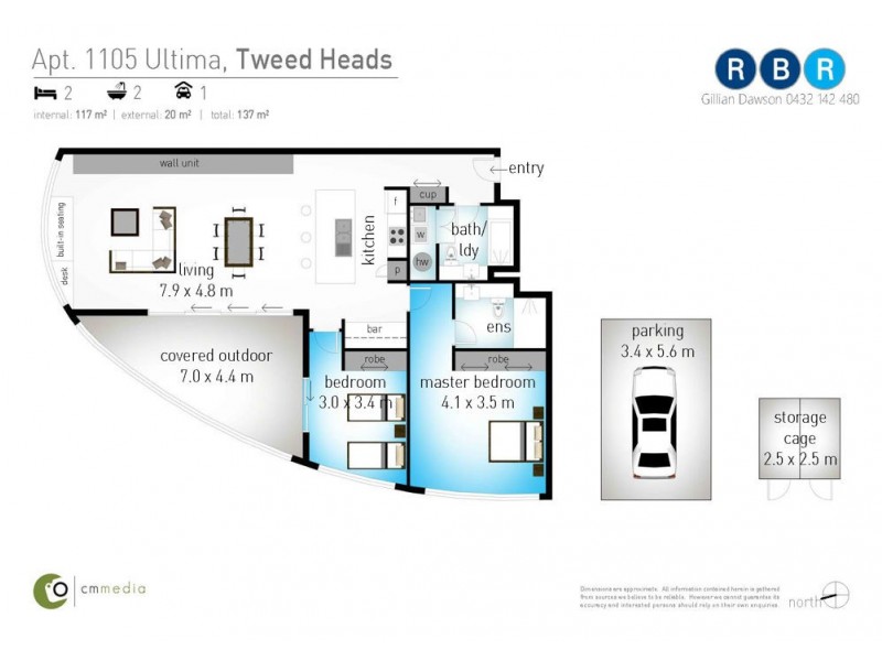 1105/14-22 Stuart Street, Tweed Heads NSW 2485 Floorplan
