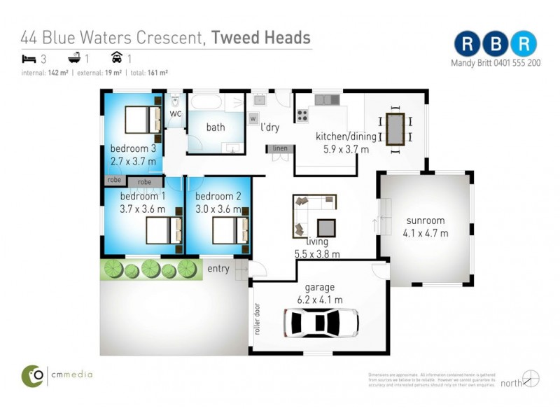 44 Blue Waters Crescent, Tweed Heads West NSW 2485 Floorplan
