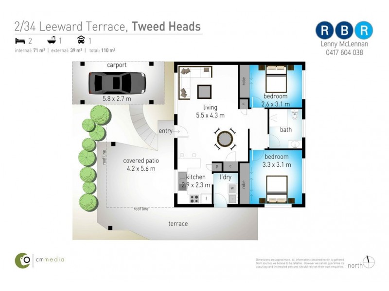 2/34 Leeward Terrace, Tweed Heads NSW 2485 Floorplan