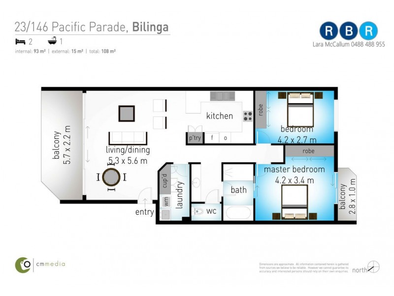 23/146 Pacific Parade, Bilinga QLD 4225 Floorplan