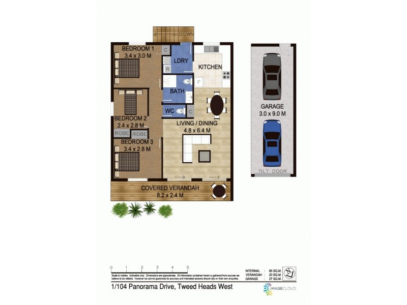 1/104 Panorama Drive, Tweed Heads West NSW 2485 Floorplan