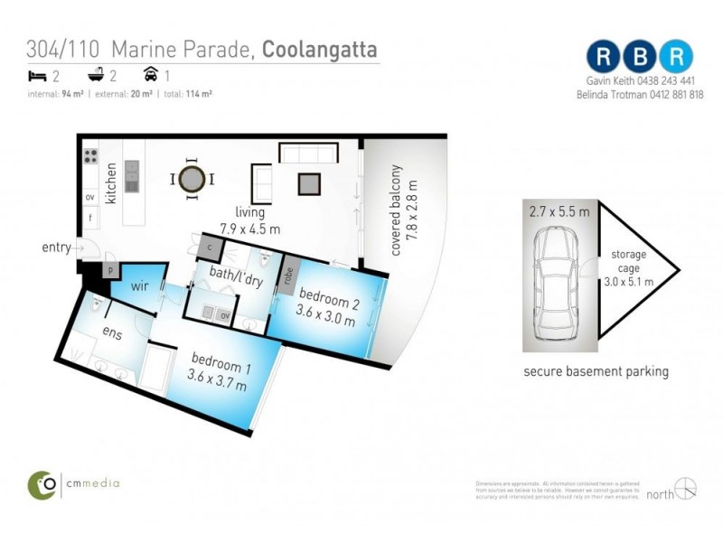 304/110 Marine Parade, Coolangatta QLD 4225 Floorplan