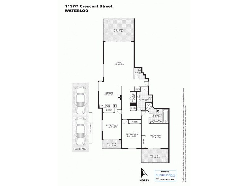 1137/7 Crescent Street, Waterloo NSW 2017 Floorplan